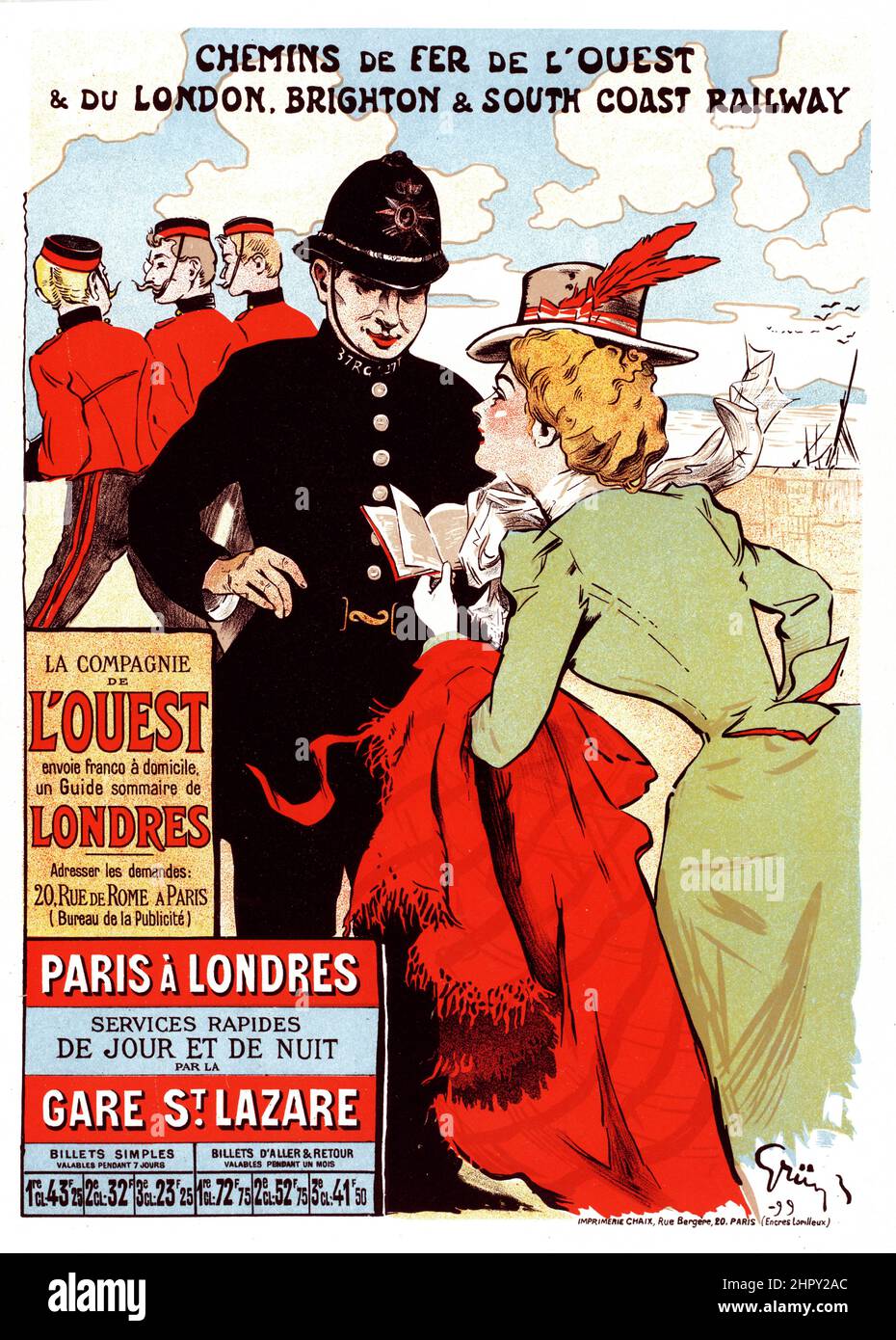 Maitres de l'affiche vol 5 - Plate 223 - Jules Grün, 1900 - La Compagnie de L'Quest Stock Photo
