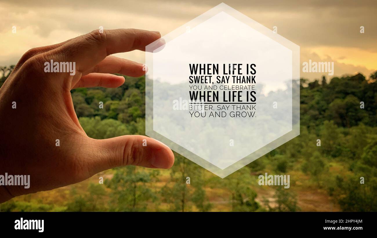 Inspirational and motivational quote text with nature and sky ...