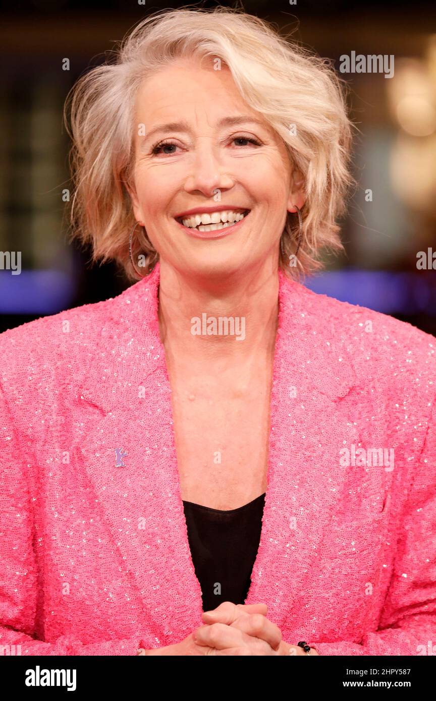 Emma Thompson attending the 'Good Luck to You, Leo Grande' premiere during the 72nd Berlinale International Film Festival Berlin at Friedrichstadtpalast on February 12, 2022 in Berlin, Germany. Stock Photo