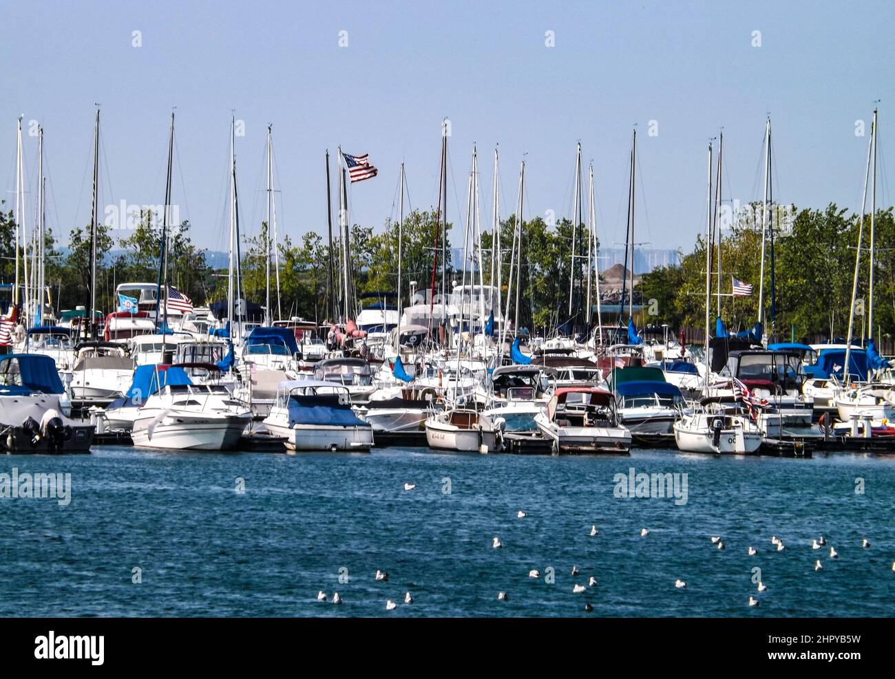 55th Street Marina and Harbor on Lake Erie Cleveland Ohio Stock Photo