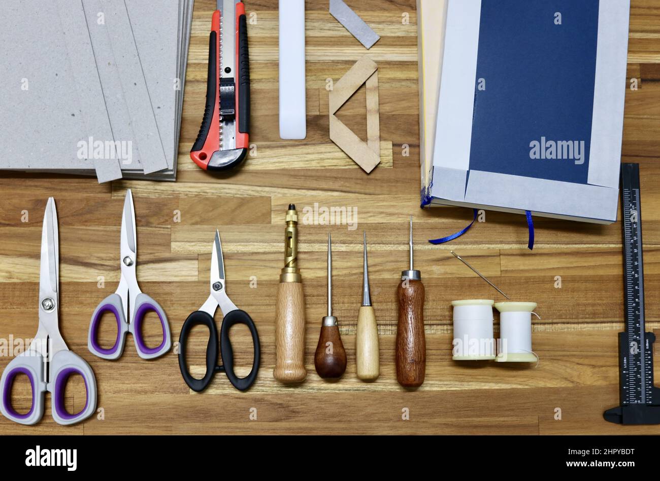 Bookbinding tools hi-res stock photography and images - Alamy