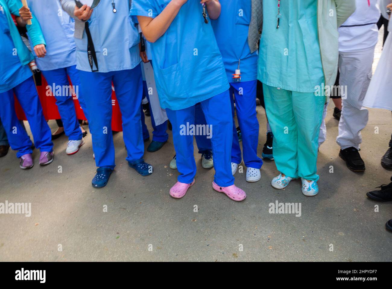 Paris, France, Health Workers, Nurses Demonstratioin Against Hospital