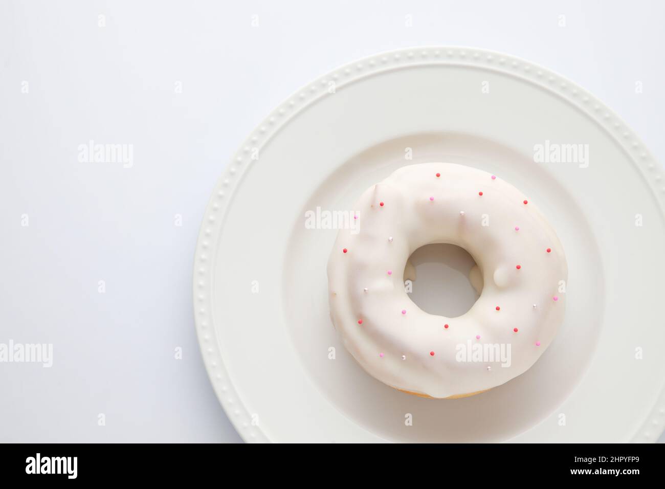 glazed doughnut isolated on white background Stock Photo