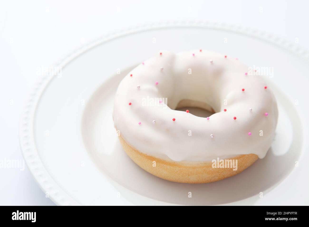 glazed doughnut isolated on white background Stock Photo
