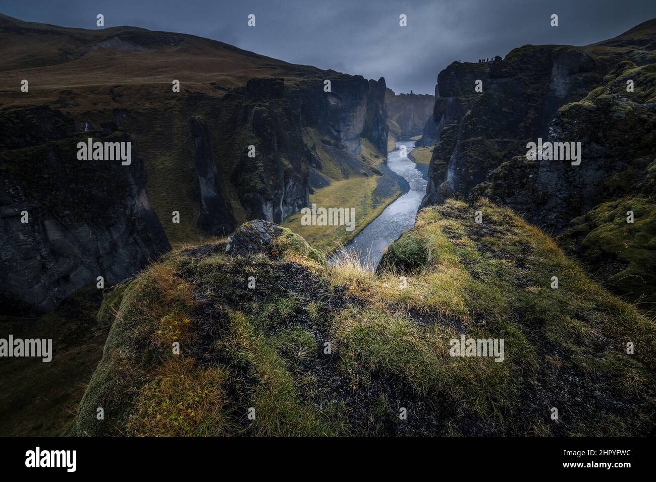 View of the Fjadrargljufur canyon in Iceland Stock Photo