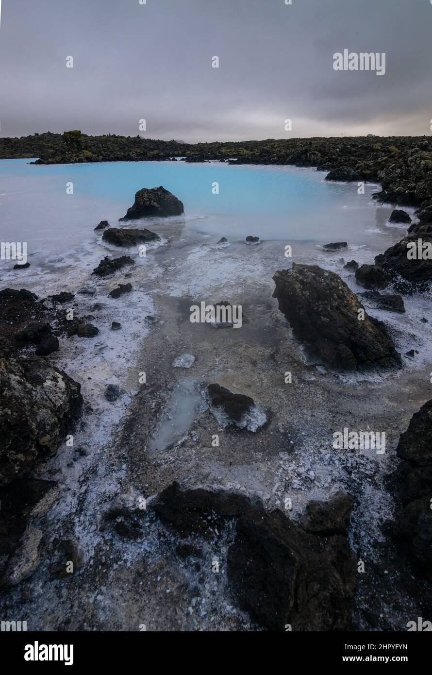 View of the Bláa lónið, blue lagoon, a thermal resort near Reykjavik, Iceland Stock Photo