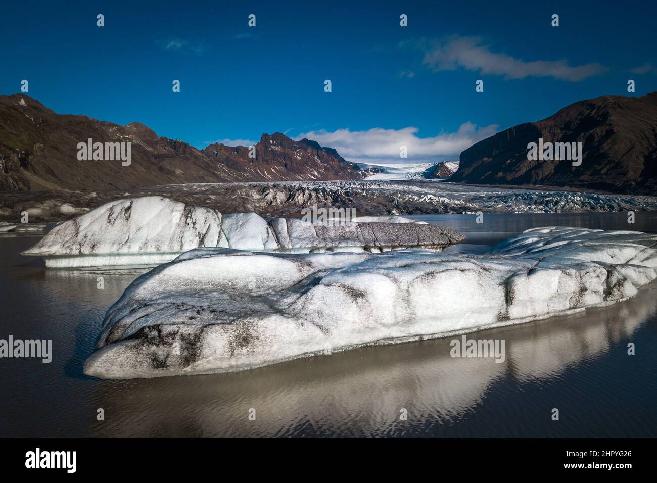 View of the Skaftafellsjokul glacier in the Skaftafell National Park, Iceland Stock Photo