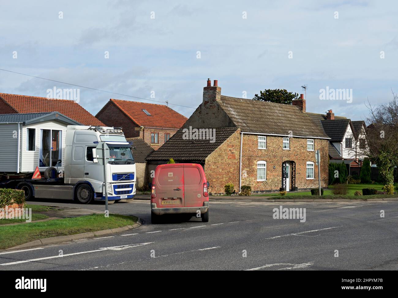Brickbuilt house in the village og Gilberdyke, East Yorkshire, England