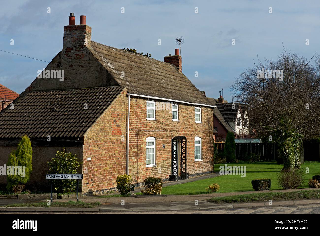 Brickbuilt house in the village og Gilberdyke, East Yorkshire, England