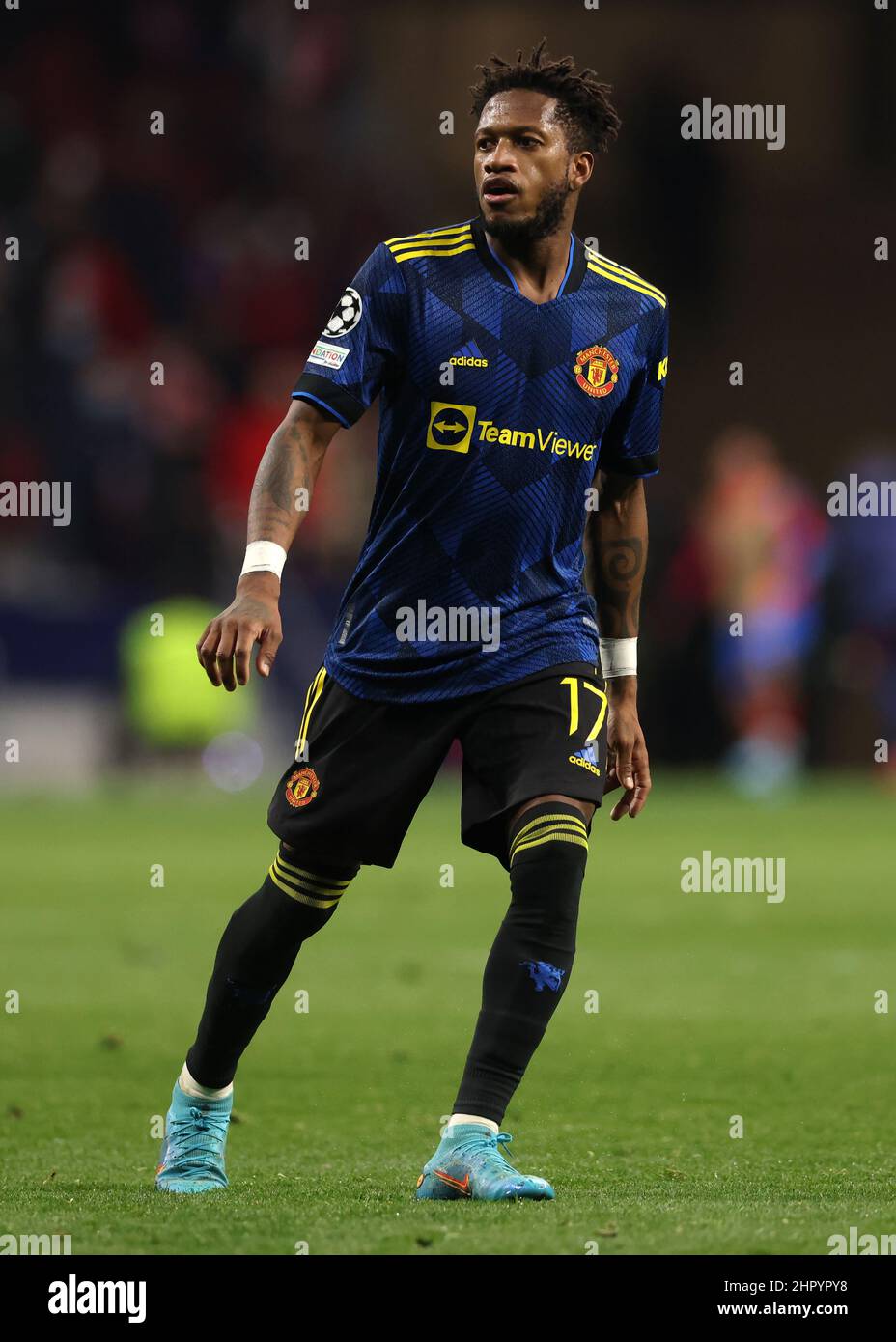 Madrid, Spain, 23rd February 2022. Fred of Manchester United during the UEFA Champions League match at Estadio Metropolitano, Madrid. Picture credit should read: Jonathan Moscrop / Sportimage Stock Photo