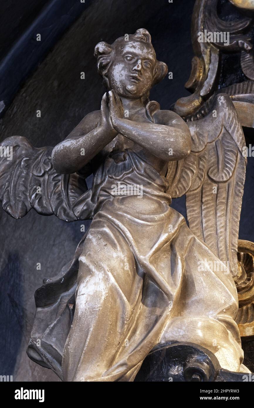 Angel statue in the chapel of Our Lady of the Kamenita vrata (Stone Gate) in Zagreb, Croatia Stock Photo