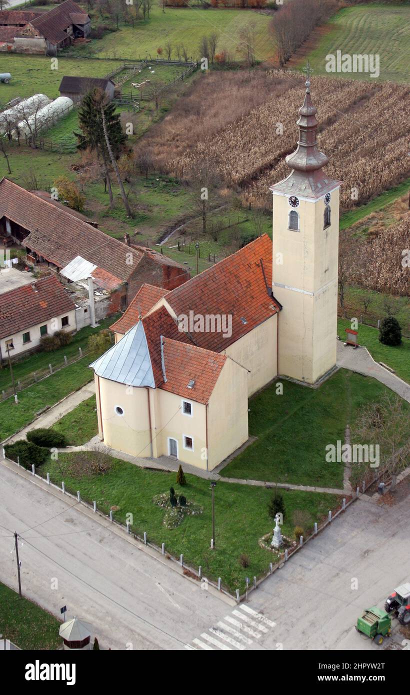 Parish Church of the Visitation of the Virgin Mary in Cirkvena, Croatia Stock Photo