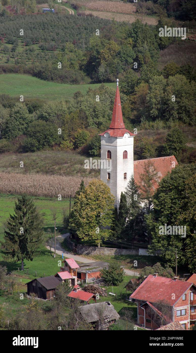 Church of Saint John the Baptist in Gornja Jelenska, Croatia Stock Photo