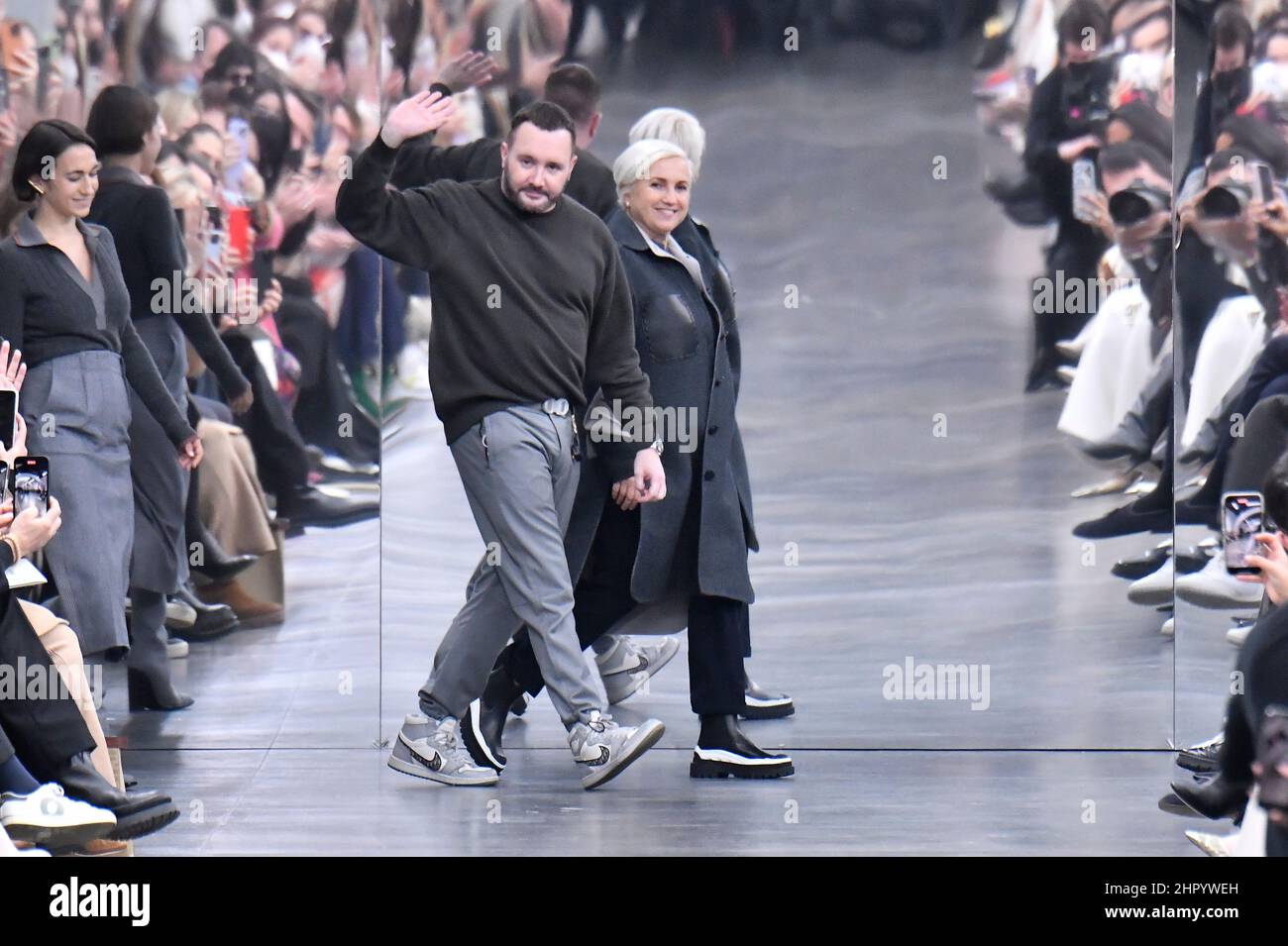 Milan, Italy. 23rd Feb, 2022. Designer Kim Jones walks on the