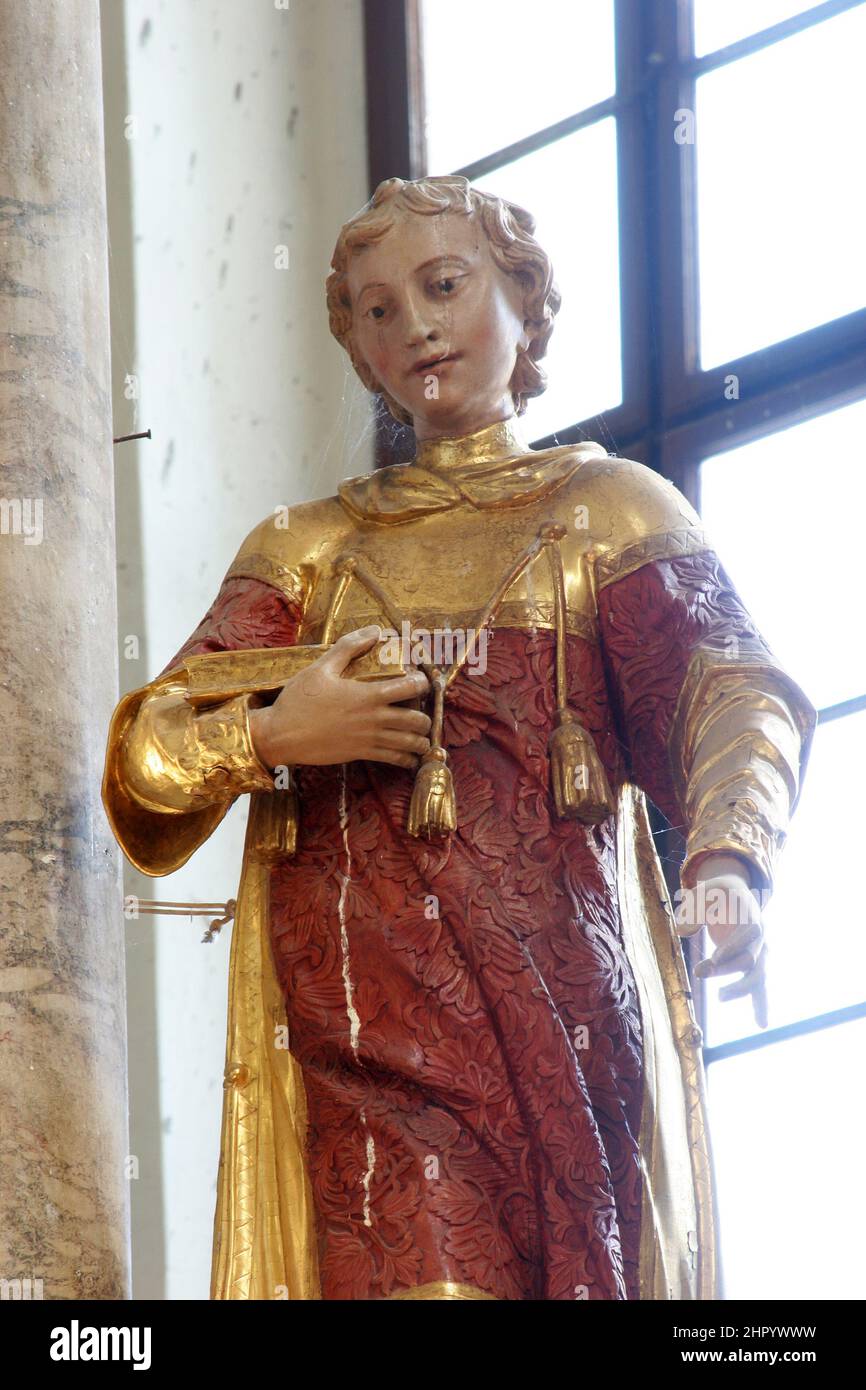 Statue of Saint on the high altar in the church of the Assumption of the Virgin Mary in Glogovnica, Croatia Stock Photo