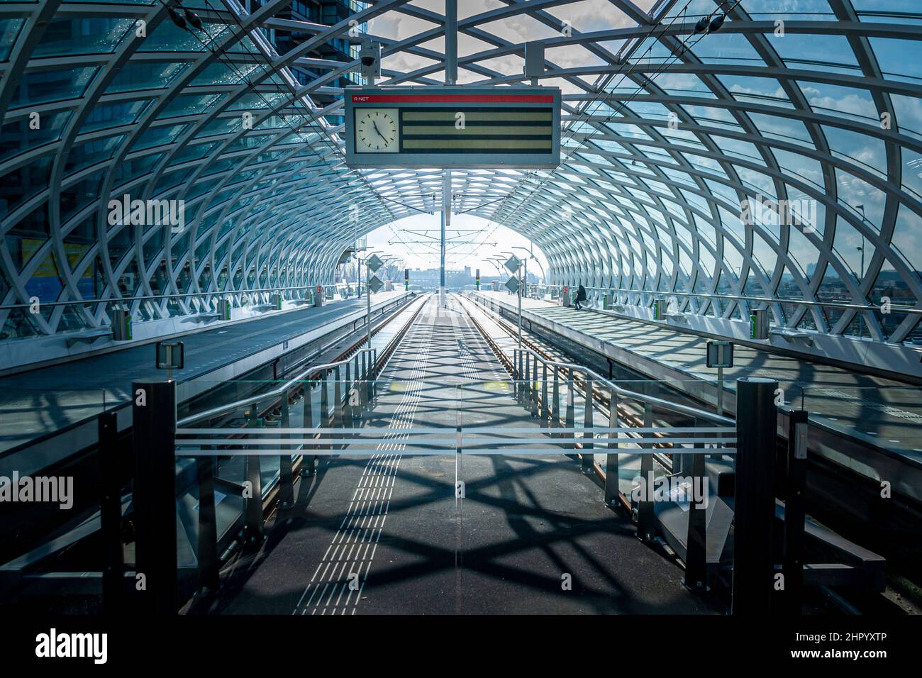 The Hague Central Railway Station with RandstadRail - HTM Subway station. Stock Photo