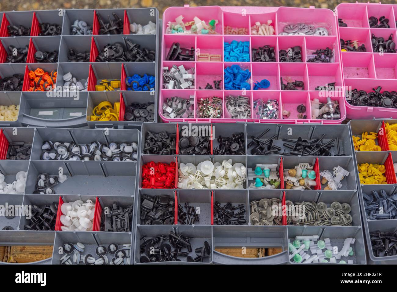 Plastic Fasteners Clips Rivets Parts for Car Interior Stock Photo Alamy