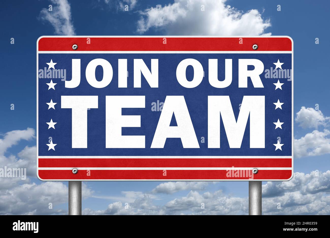 Join Our Team - road sign message Stock Photo