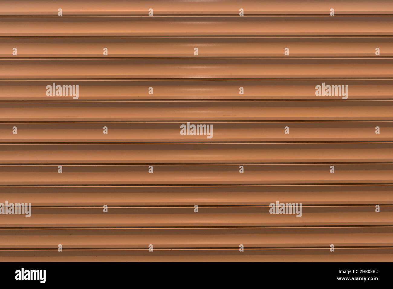 Orange Brown Horizontal Plastic Pattern Background Design Stripe Abstract Line Wall Surface. Stock Photo
