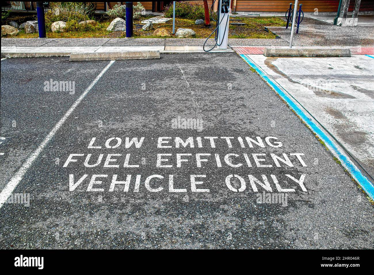 Low Emitting Fuel Efficient Vehicle only parking place with electric