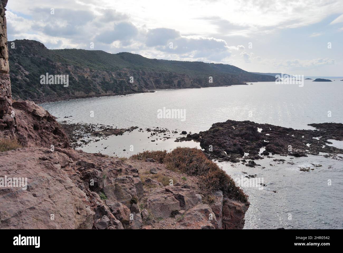 View of the coast near Columbargia tower Stock Photo