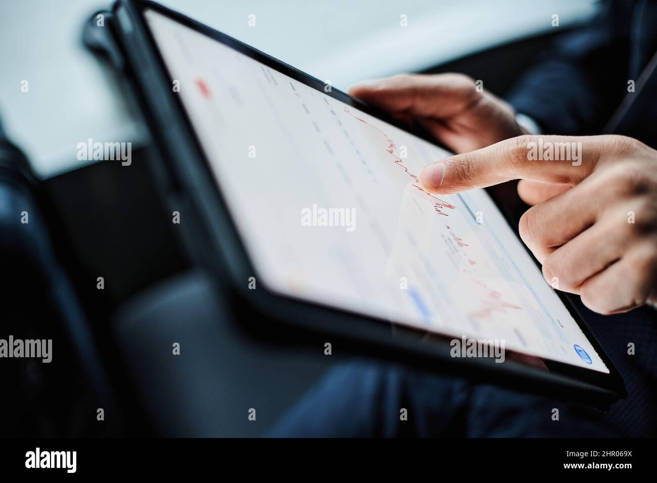 image of a businessman using a digital tablet. Stock Photo