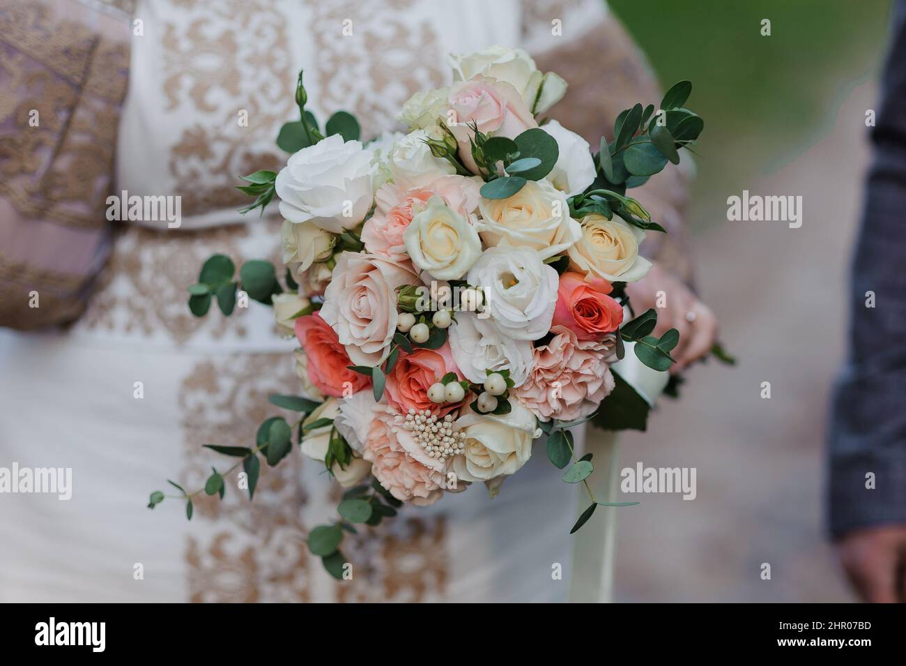 Bouquet of flowers in the bride's hand. Bridal bouquet Stock Photo