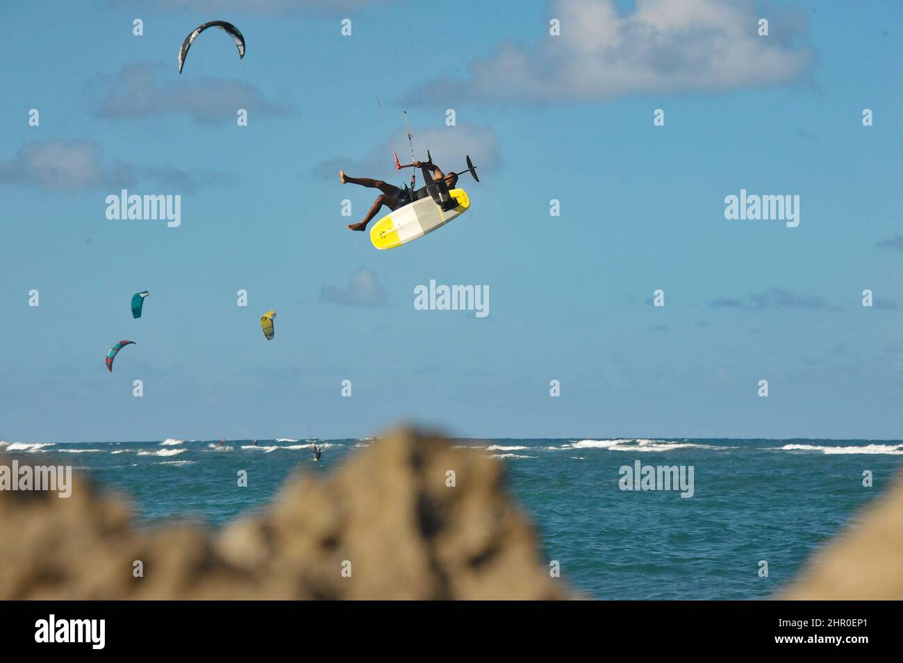 Cabarete, Dominican Republic. Lifestyle based on kitesurfing. Stock Photo