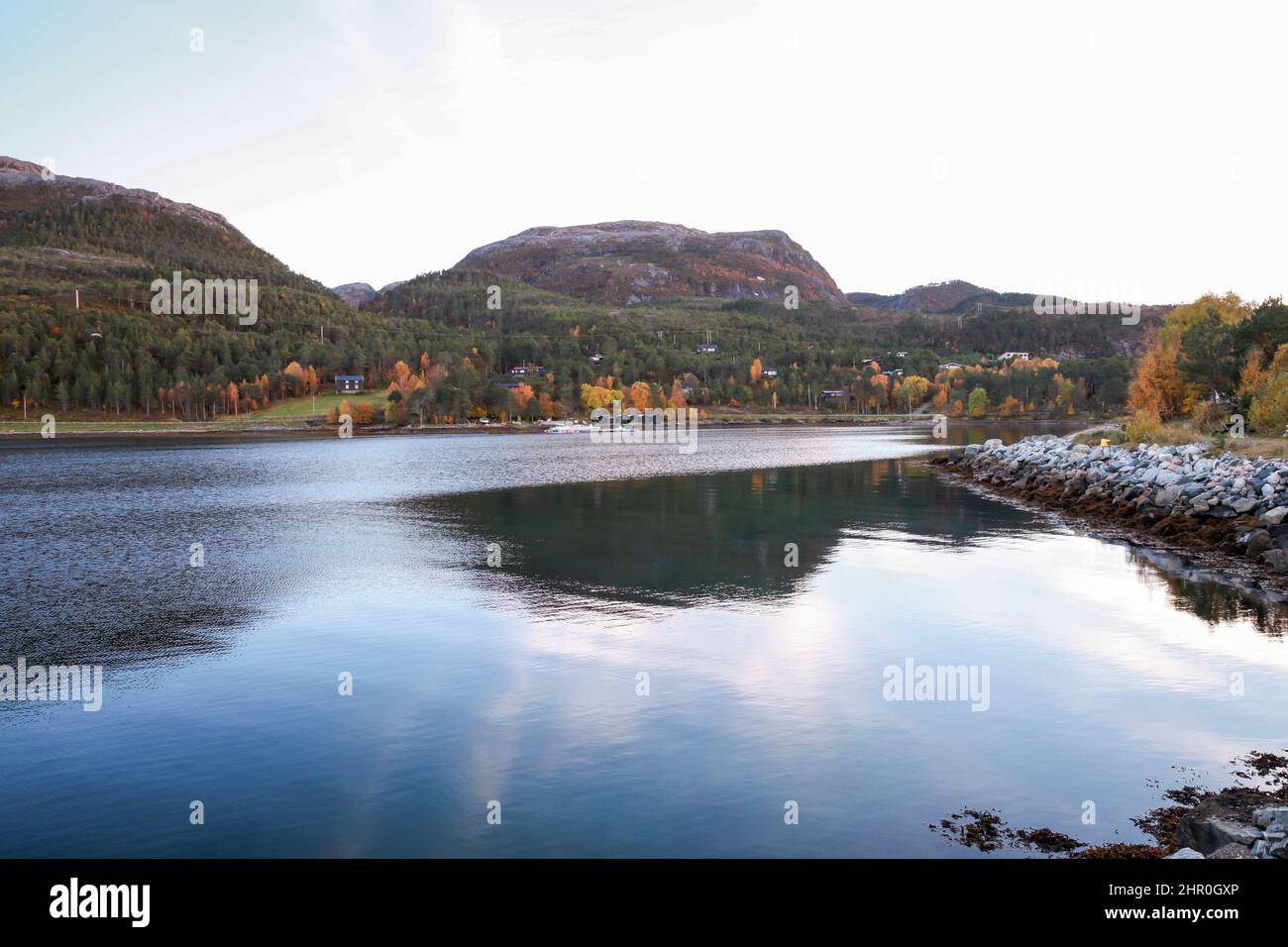 Coastal Norwegian landscape. Snillfjord, Sor-Trondelag, Vingvagen Stock Photo