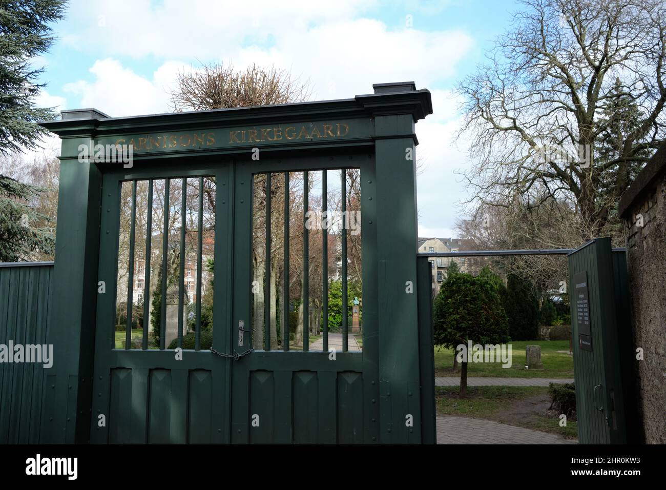 Garnisons kirkegård (Garnison cemetery), located in Copenhagen, Denmark. Stock Photo