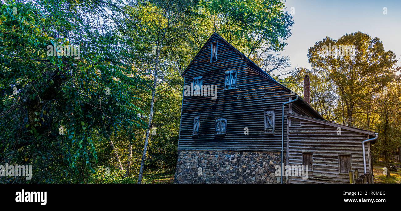 The Old Grist Mill, West Point on The Eno Park, Durham, North Carolina, USA Stock Photo