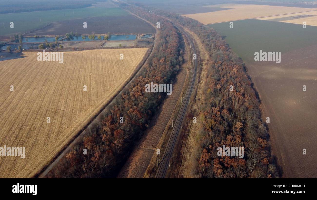 Railway tracks aerial view rails hi-res stock photography and images ...