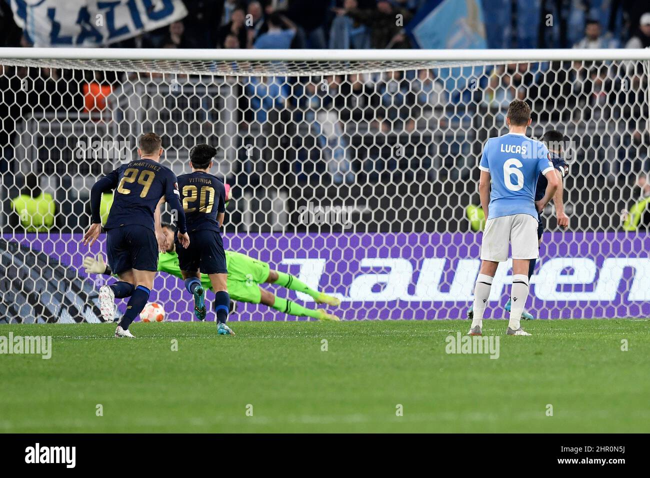 Roma, Italy. 24th Feb, 2022. Mehdi Taremi of FC Porto scores on penalty the goal of 1-1 during the Europa League Knock-out Play-off Second leg football match between SS Lazio and FC Porto at Olimpico stadium in Rome (Italy), February 24th, 2021. Photo Antonietta Baldassarre/Insidefoto Credit: insidefoto srl/Alamy Live News Stock Photo