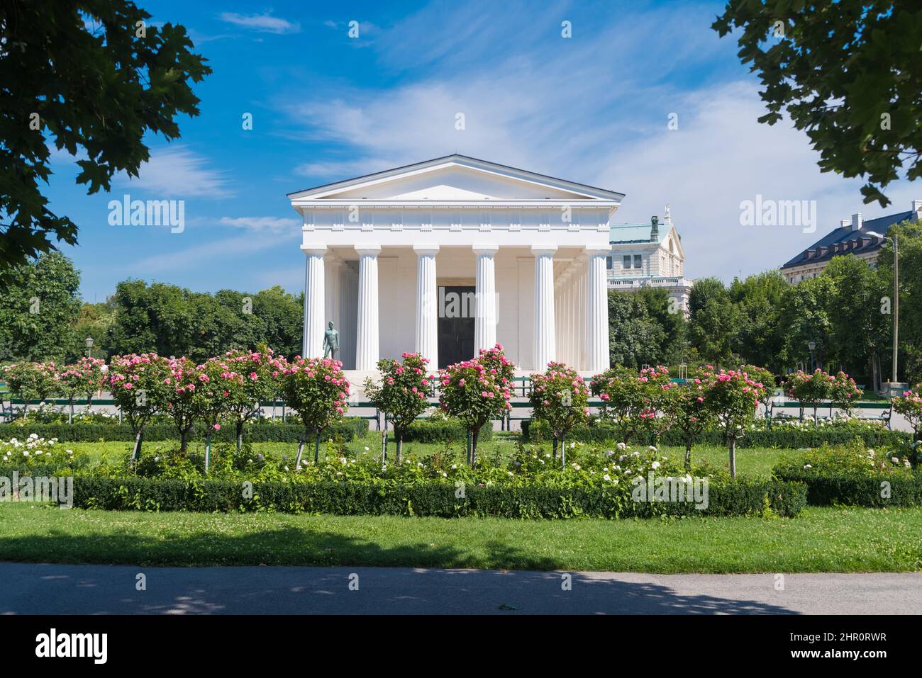 The Theseus Temple is a classical building in the Volksgarten in Vienna's 1st district, the inner city. Architecture. The temple was built from 1819 t Stock Photo