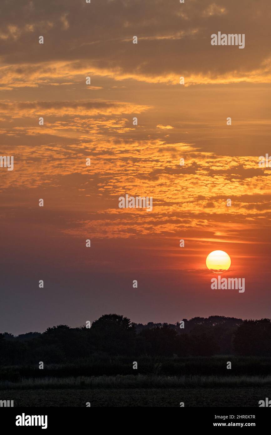 Suffolk Sunset Stock Photo