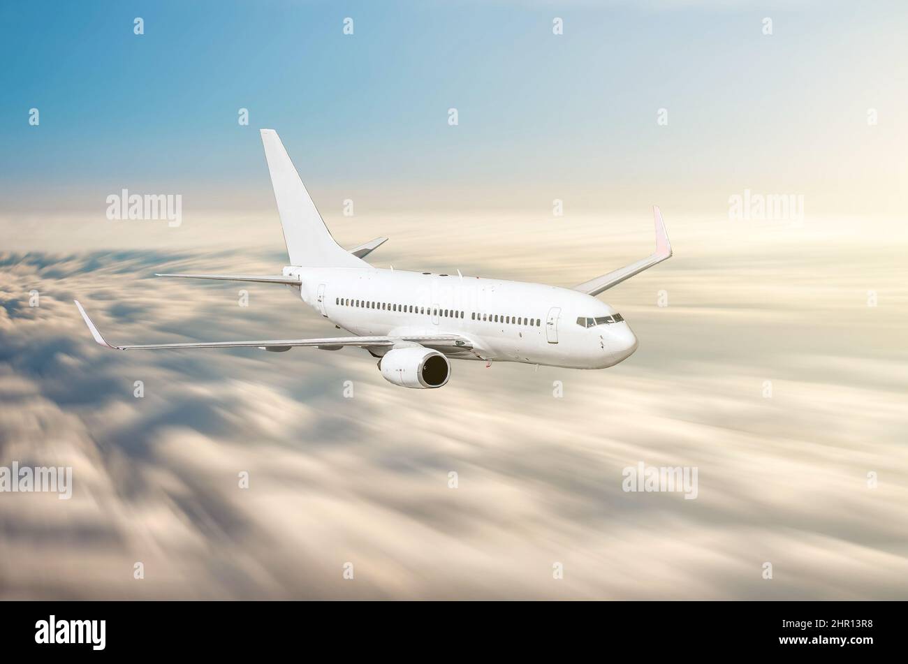 Airplane in the sky above the