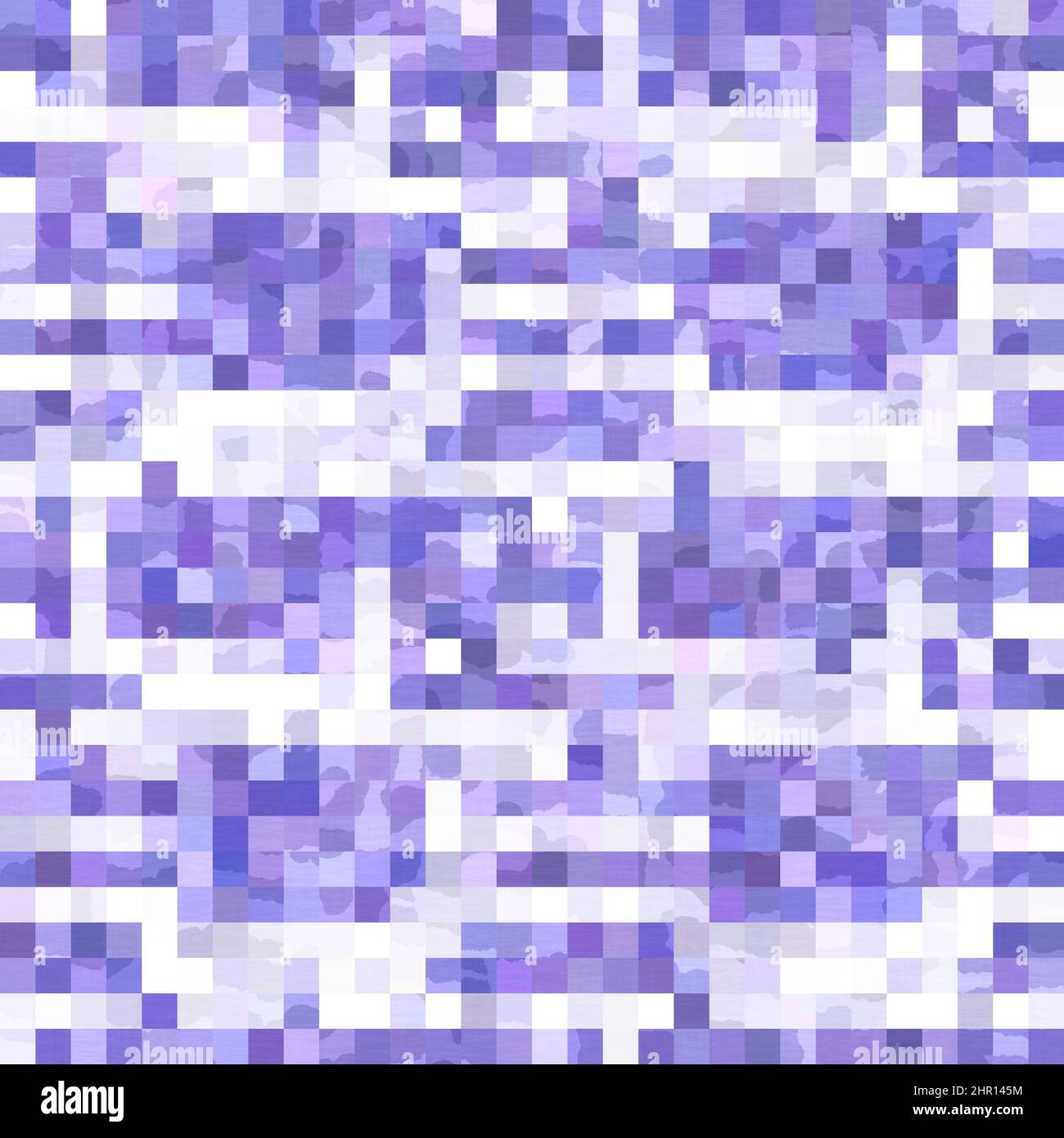 Tiny purple geometric mosaic pixel grid seamless pattern. Modern square ...