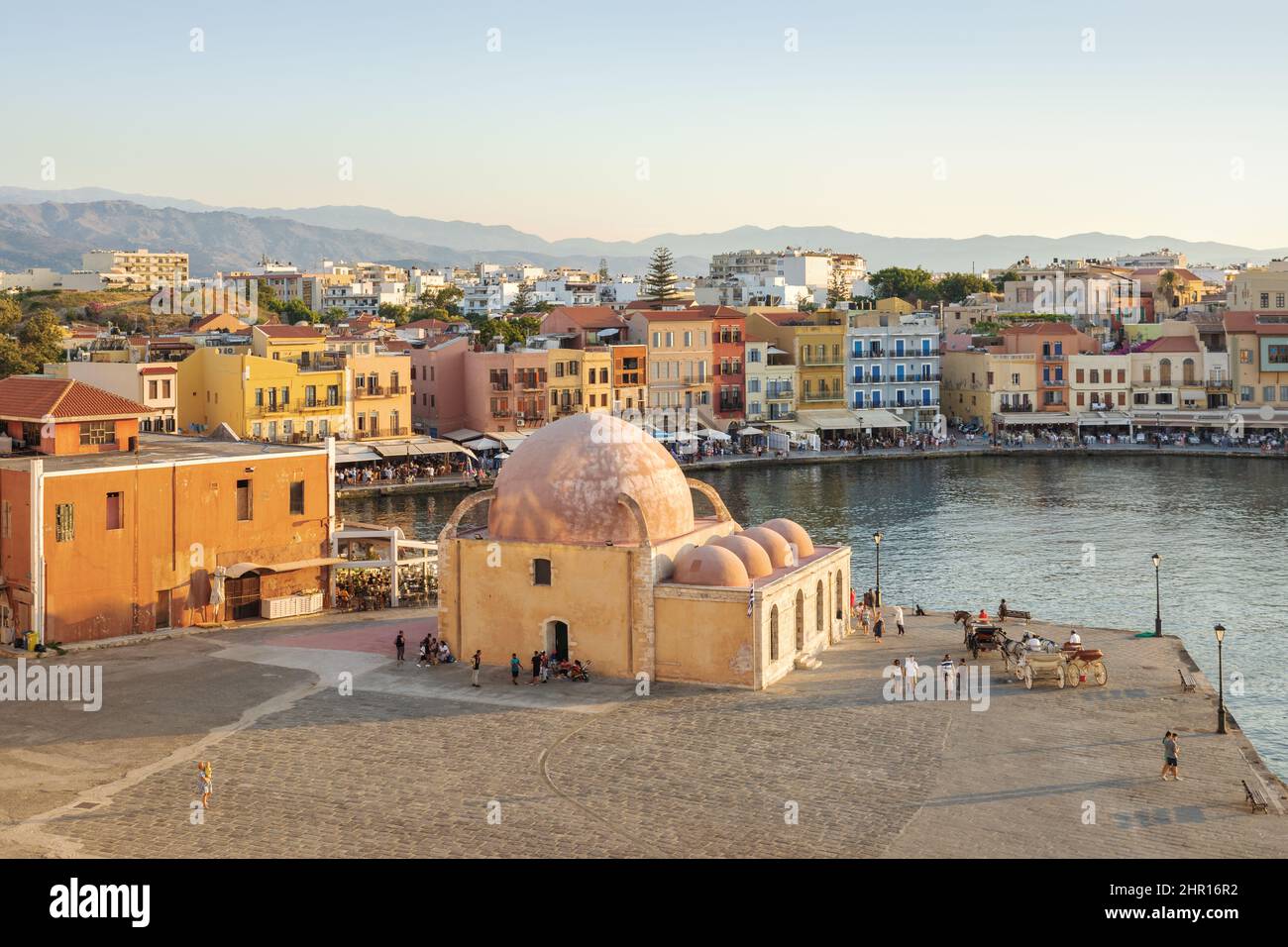 Sunset in Chania town, view to