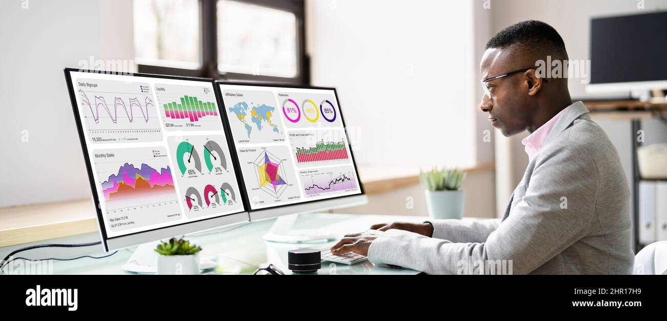 Business Data Analytics Dashboard And KPI Performance Stock Photo