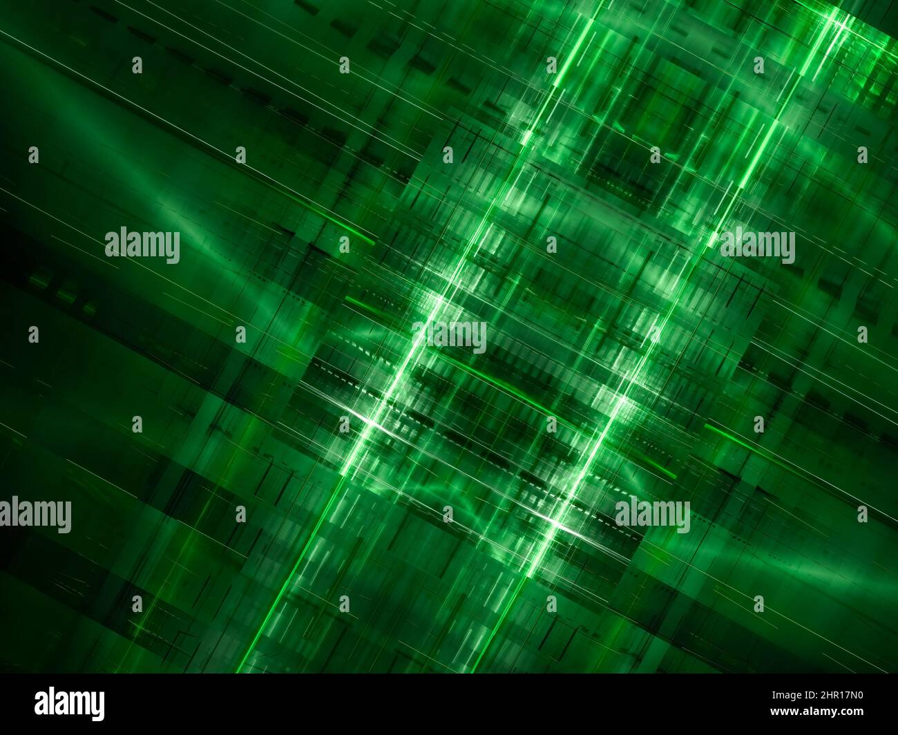 Technology background - grid and light effect - abstract fractal Stock Photo