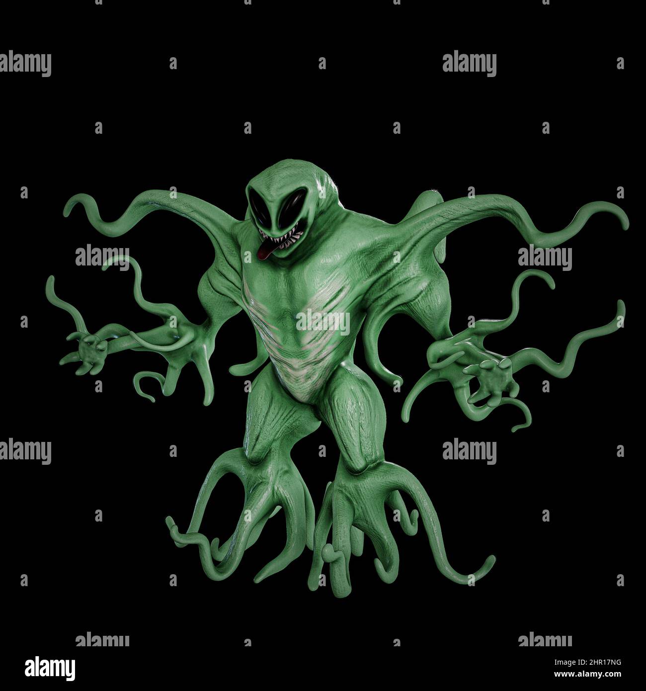 alien isolated on black background 3d illustration Stock Photo - Alamy