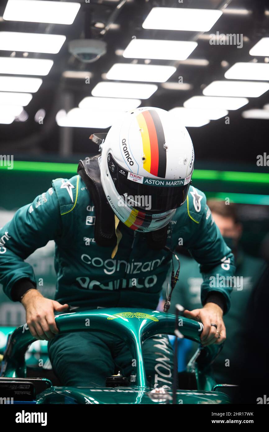 Sebastian Vettel (GER) Aston Martin F1 Team AMR22. 24.02.2022. Formula One Testing, Day Two, Barcelona, Spain. Thursday.  Photo credit should read: XPB/Press Association Images. Stock Photo