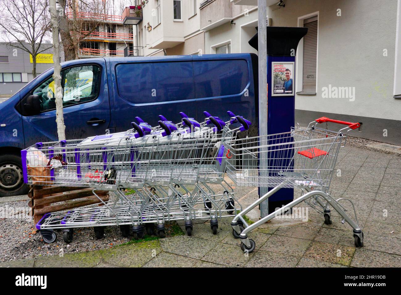 Shopping carts of Aldi Nord, Berlin Stock Photo