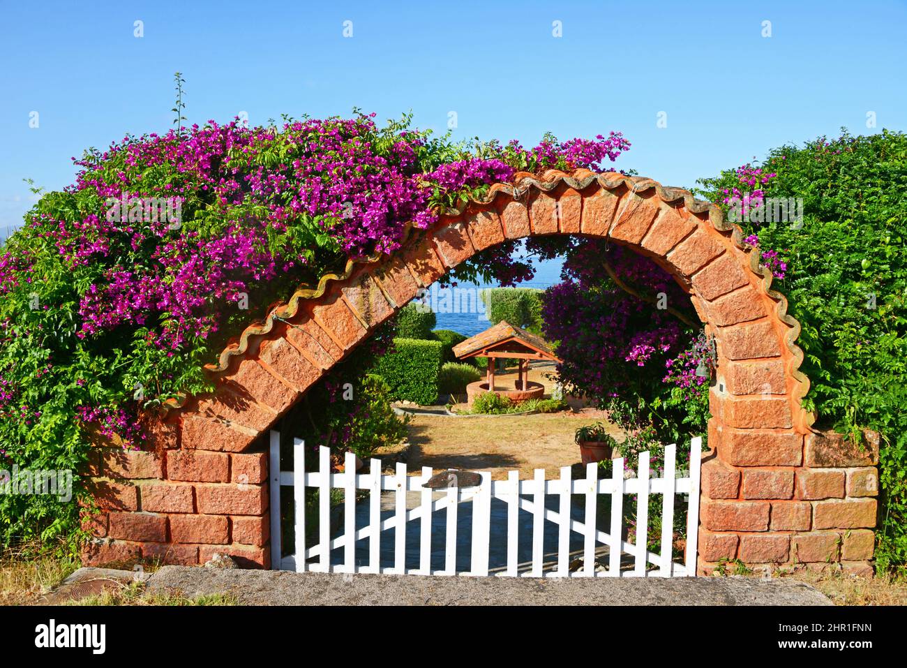 Entrance of luxurious house, France, Corsica, Sagone Stock Photo