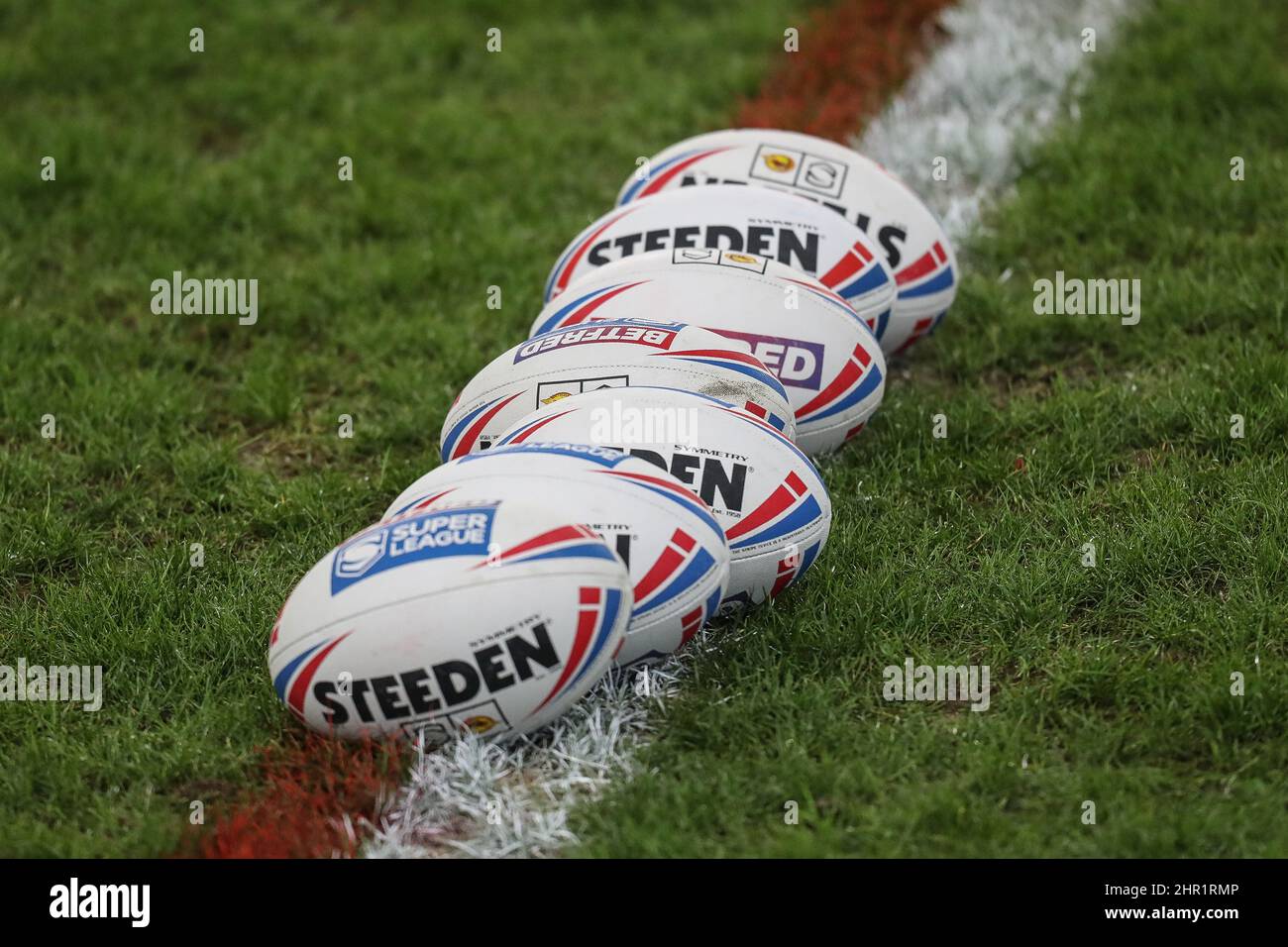 The Steeden Rugby 2022 Betfred Super League Rugby Balls - the Official  Match Ball of the 2022 Super League season Stock Photo - Alamy