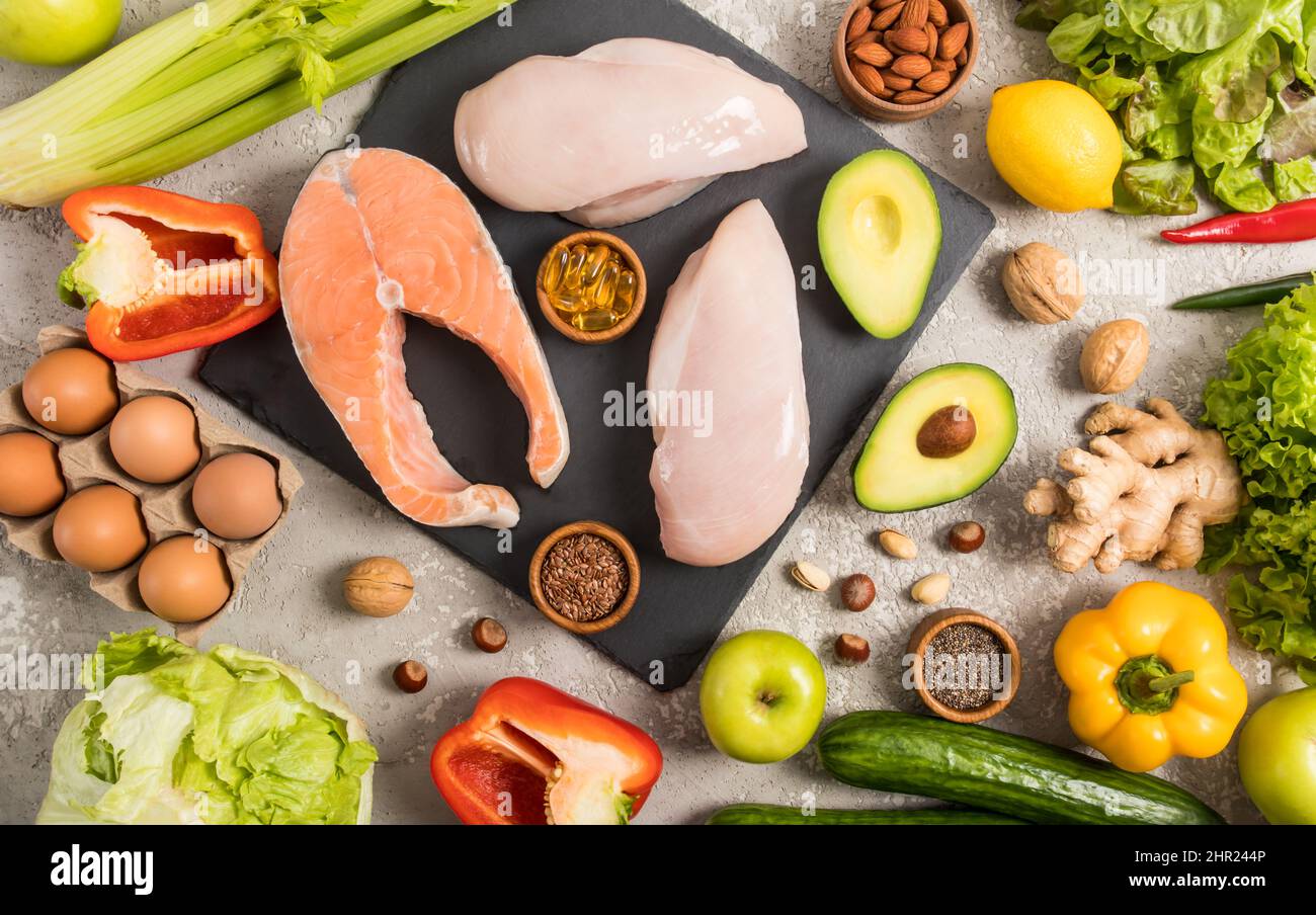 healthy food with a high content of vitamin E and dietary fiber. food