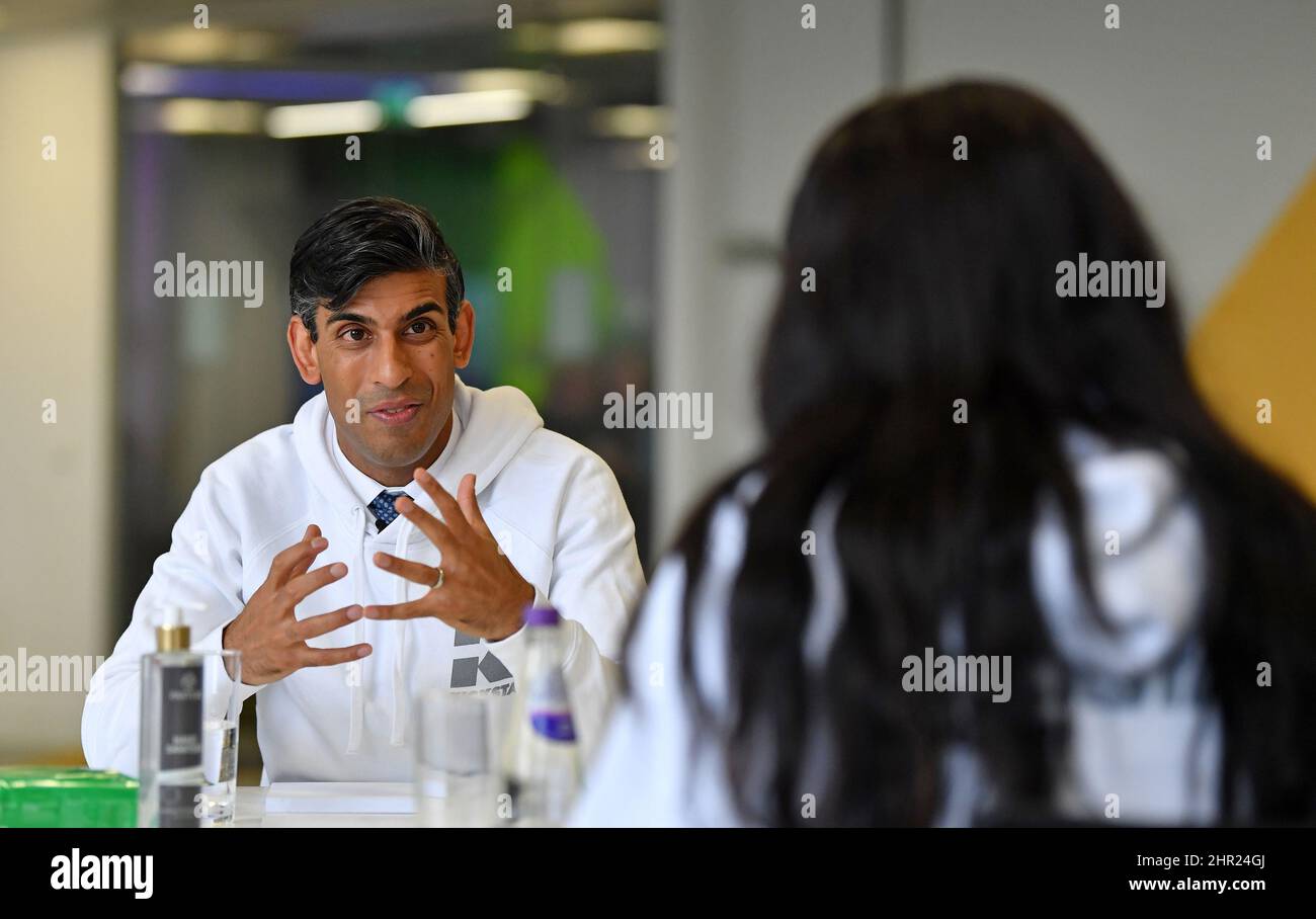 File photo dated 02/09/20 of Chancellor Rishi Sunak during the launch of the Government's £2 billion Kickstart scheme, as the youth employment scheme launched by the Government has been branded 'chaotic', failing to deliver for young people, employers or taxpayers. Stock Photo