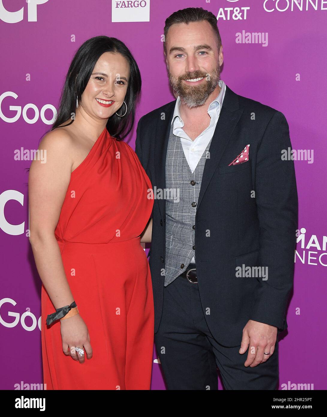 (L-R) Alejandra Harnish and Dustin Harnish arrives at the 53rd NAACP Image Awards Nominees Reception held at the Beverly Hilton in Beverly Hills, CA on Thursday, ?February 24, 2022. (Photo By Sthanlee B. Mirador/Sipa USA) Stock Photo