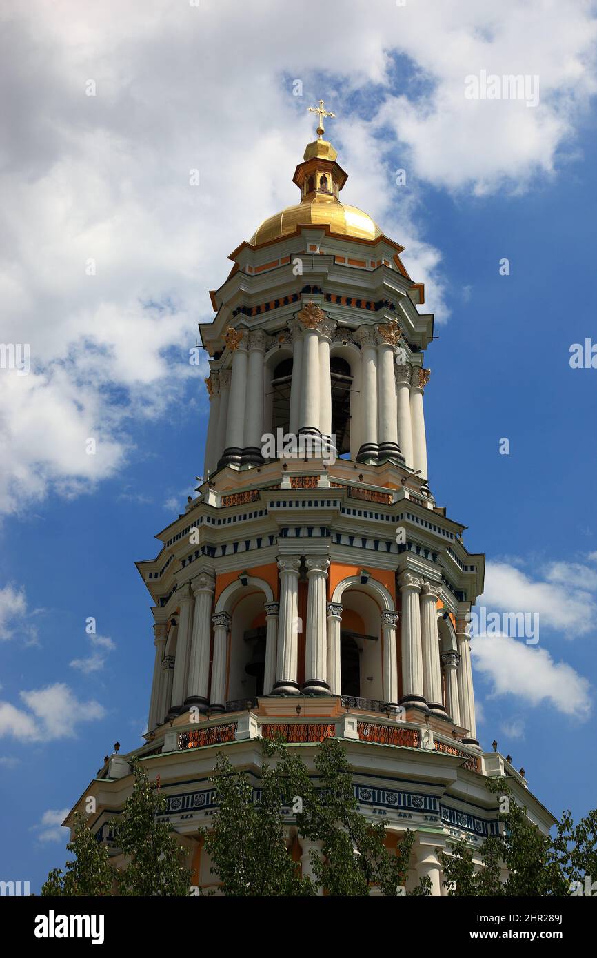 Ukraine, City of Kiev, the belfry of the Kiev cave monastery, Holy Mary's Ascension Monastery, Petscherskaya Lawra Stock Photo