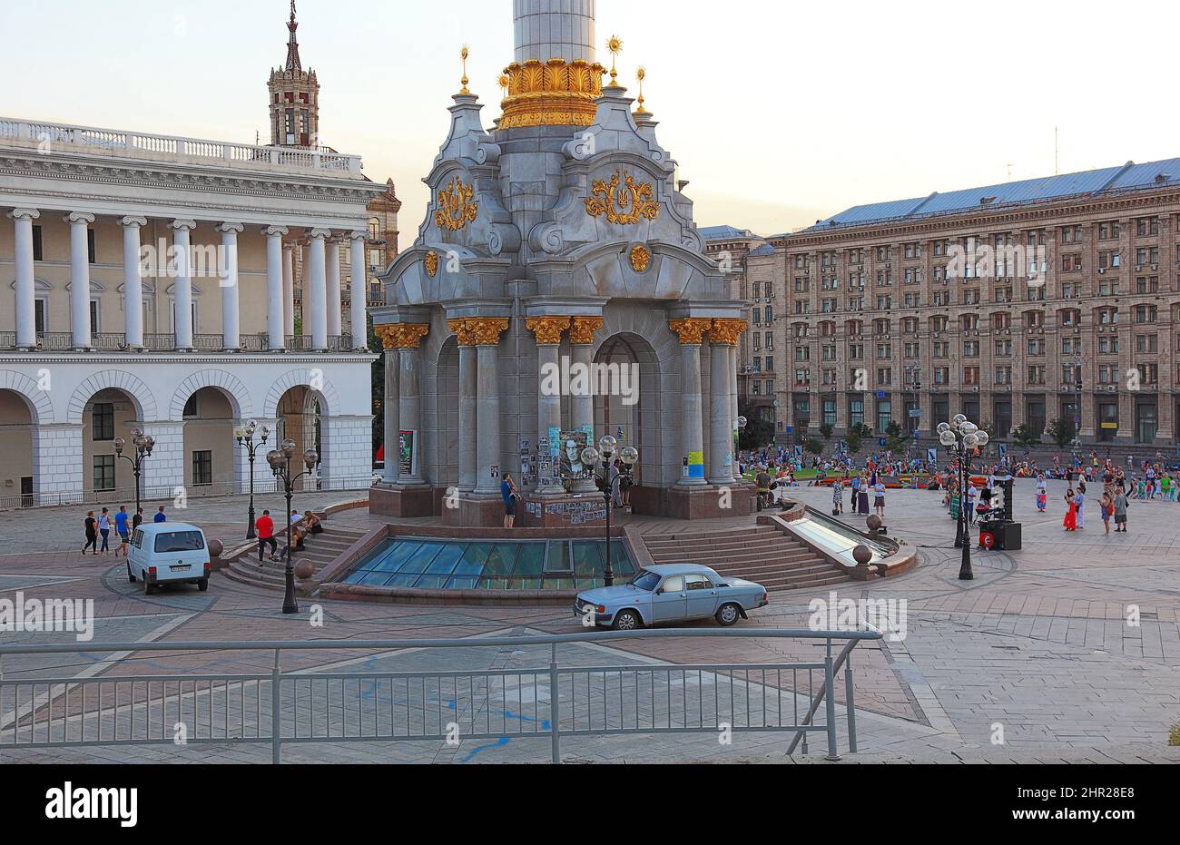 Ukraine, City of Kiev, Independence Monument of Ukraine on the Majdan Nesaleschnosti Stock Photo
